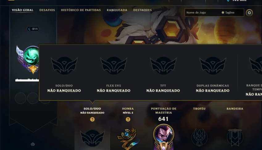 Unranked com TODOS os Champs e 203 Skins ( MID / JG / SUP )