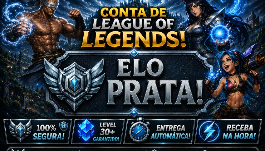 Prata, 5 Skins, Upada Na Mão, Lol Lvl 39, 100% Segura