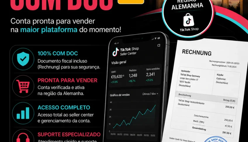 Conta Tiktok Shop Alemanha Com Doc