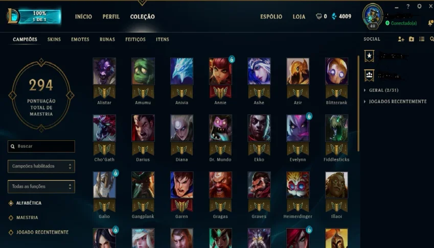 Conta League Of Legends