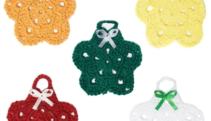 Kit enfeite flor de Natal em crochê