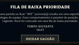 TIRAMOS FILA DE BAIXA PRIORIDADE - LEAGUE OF LEGENDS