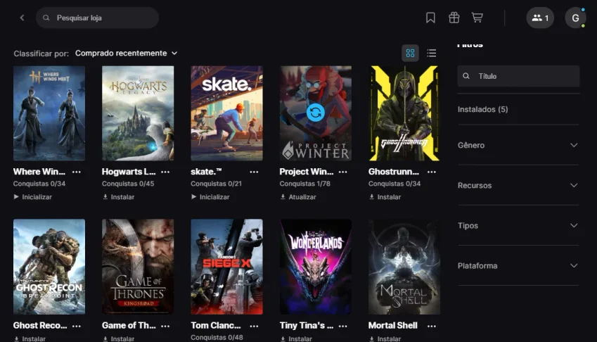 Conta Epic Games com Hogwarts Legacy + FC 25 + Ghostrunner 2