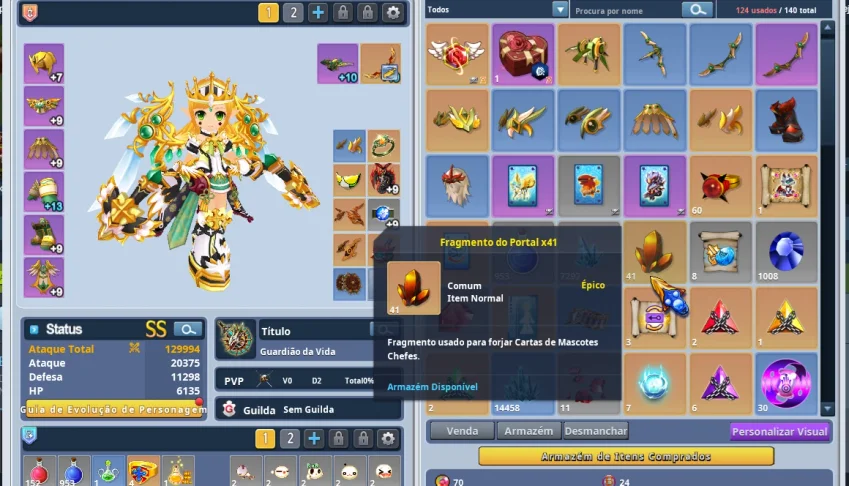 Lire Grand chase classic 130k Pw lvl 85 full fenix fantasma