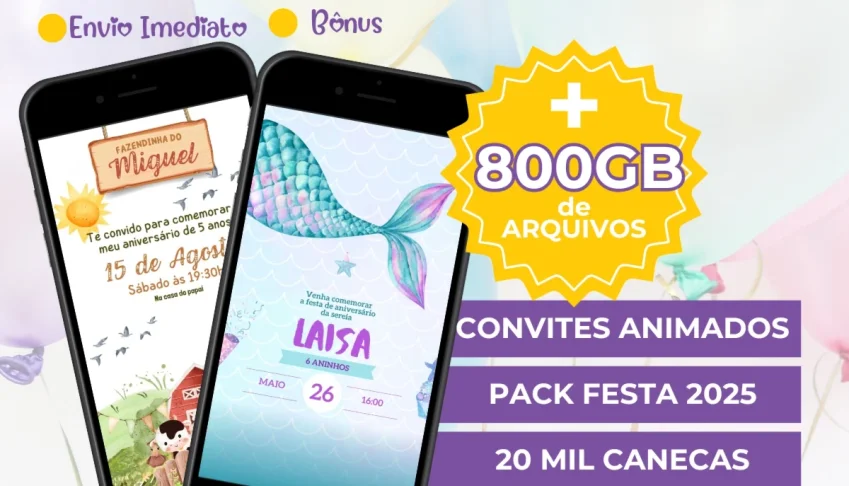 Pack 12 em 1 + 690 Cartões Digita Pack Festa Completo+bônus