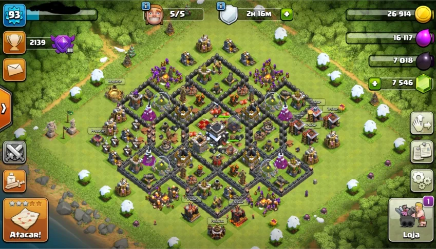 Conta Clash of clans,cv 9 quase full