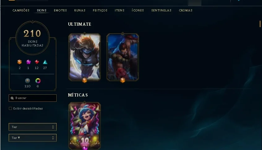 conta lol s1 210 skins ouro4 pós md10 R$600 (negociavel)