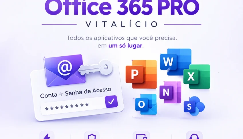 Microsoft Office 365 mínimo 1 Ano | 30 Dias Garantia | 5PCs