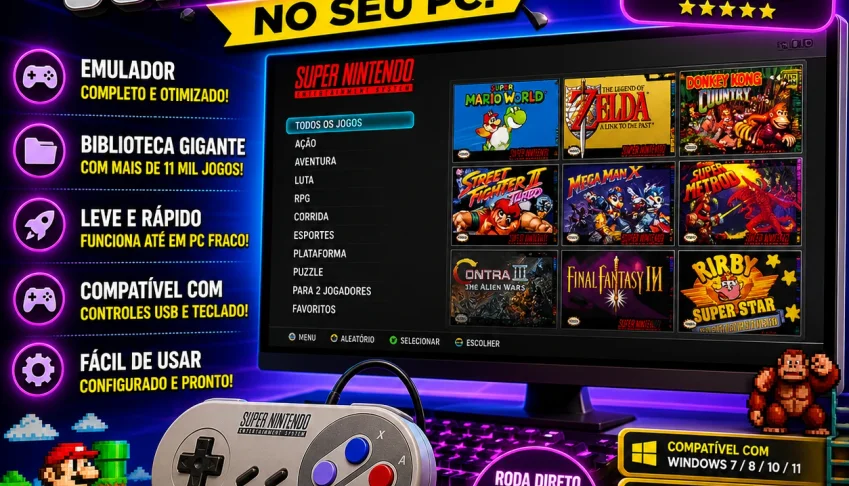 🎮🔥 Super Nintendo No Seu Pc – A Nostalgia Que Você Quer!