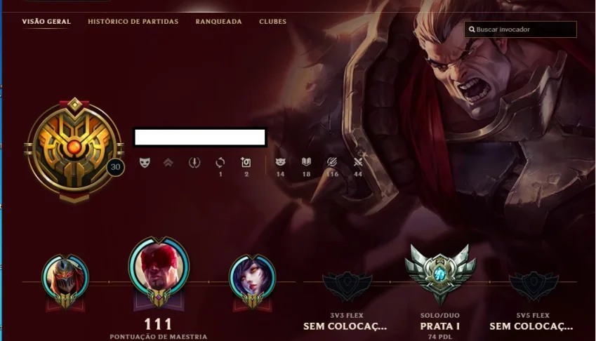 Conta de league of legends