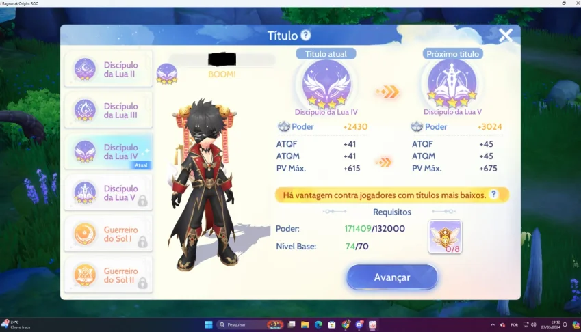 Conta Ragnarok Archer, level 77 / 192k POWER.