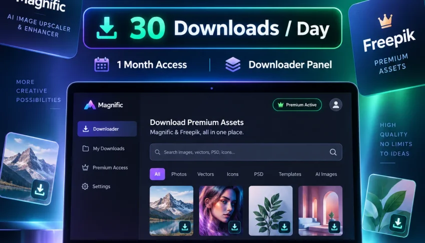 Magnific (Premium+) 1 Month – 30 Daily Downloads