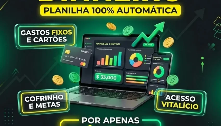 🔥 Planilha De Controle Financeiro 2.0 [100% Automática] | A