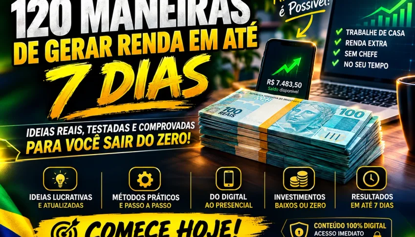 🔥 120 Maneiras Reais De Gerar Renda Em Até 7 Dias!