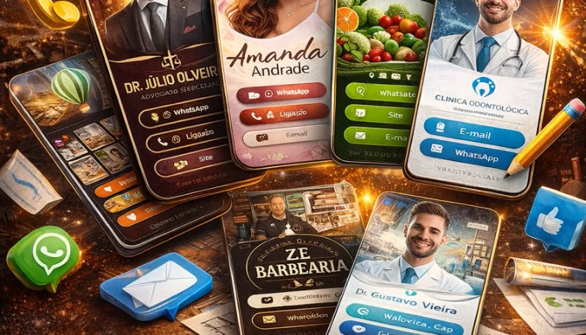 Cartões Digitais Interativos e Pack de Temas Editáveis