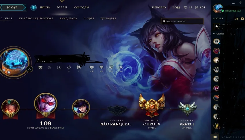 Conta League Of Legends, Ouro 4, 26 Campeoes, Por 118 Reais