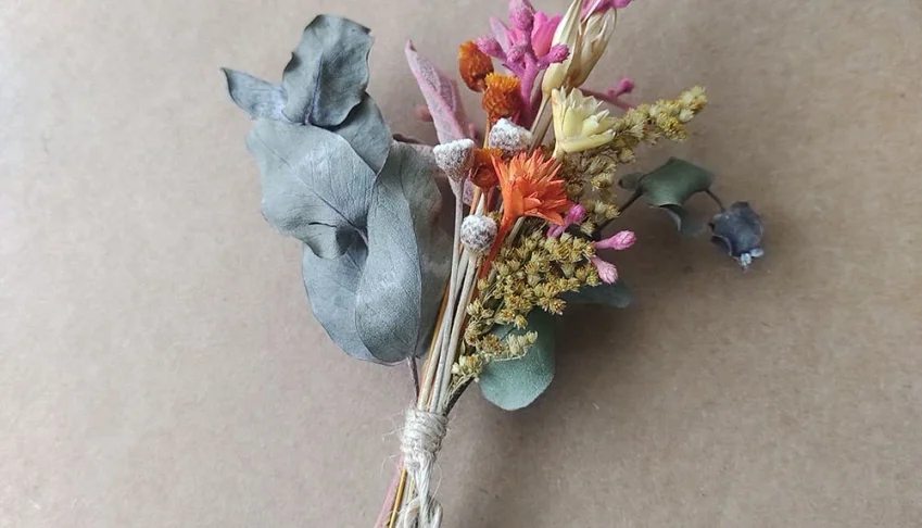 Mini Buque para Convite com flores secas