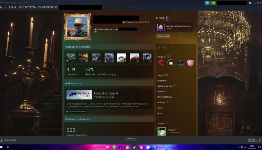 CONTA STEAM LEVEL 45 COM 80 JOGOS E VÁRIAS INSIGNIAS