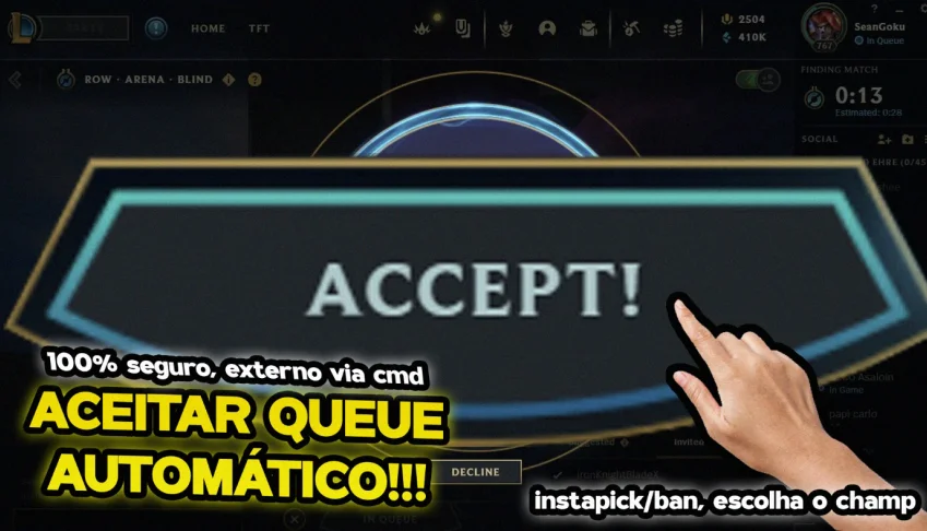 Programa Para Aceitar Partida Sozinho! Externo, Por Cmd!!