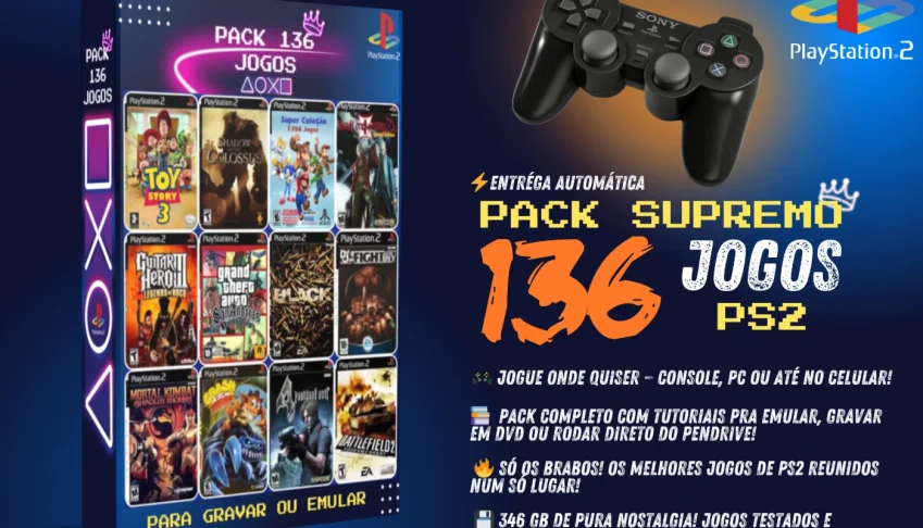 🎮136 Jogos de PS2 para CONSOLE/PC/Android🎮