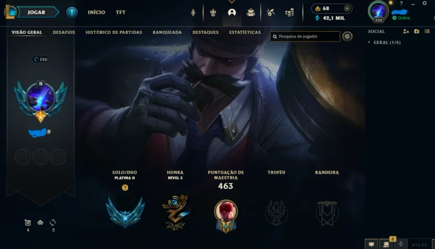 Conta Lol 244 Skins Plat 2