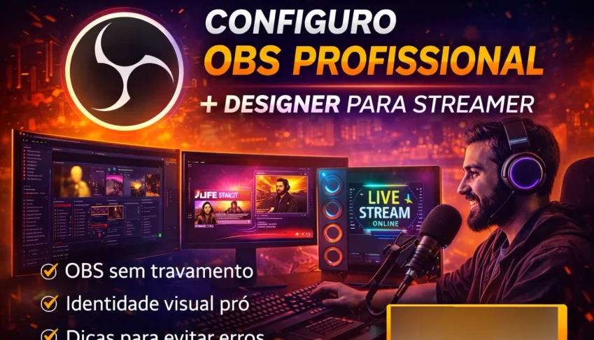 Ensino de Configuração de OBS + Designer para Streamers