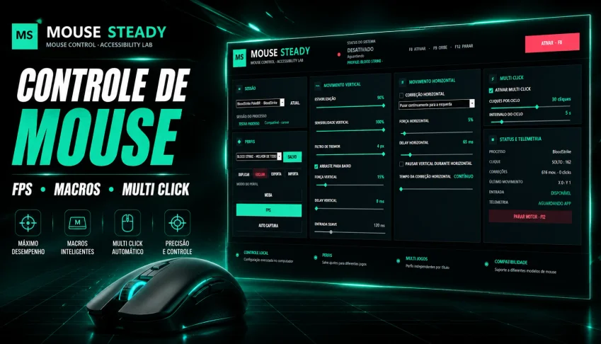 Controle De Mouse • Fps • Macros • Multi Click