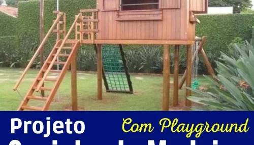 Projeto Casinha De Madeira Suspensa Com Playground Via Email