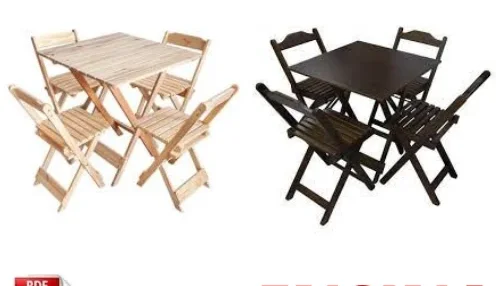 Projeto Mesa E Cadeira Dobrável De Bar Português + Brindes
