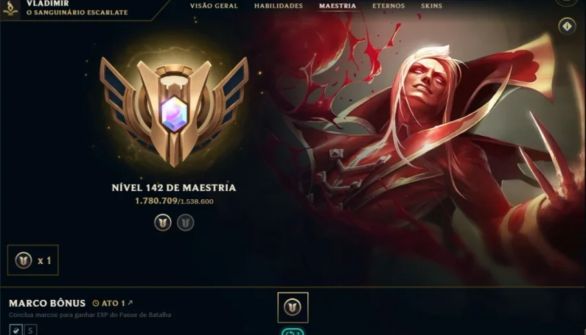 Conta Mono Champ Lvl 900 E Mais De 200 Skins E Cromas