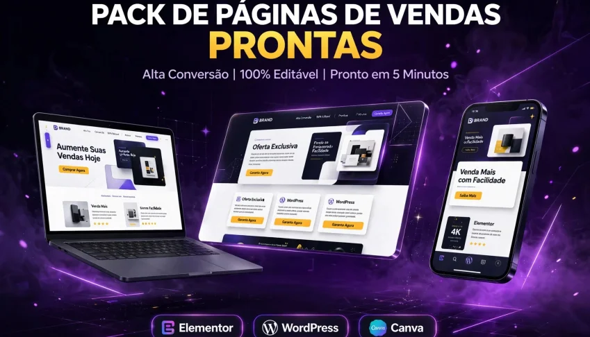 O Maior Pack de Páginas de Vendas Prontas e Editáveis