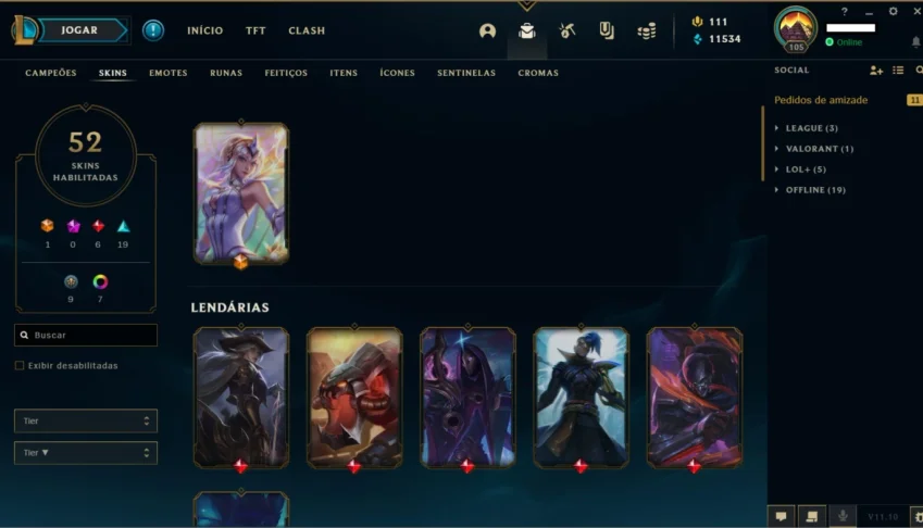 Conta do LOL com prime gaming ativo