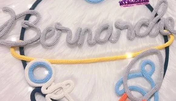 Guirlanda Astronauta Personalizado em Tricotin