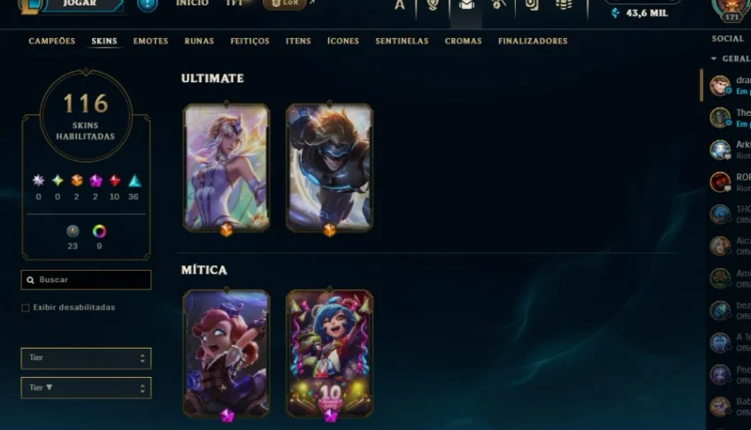 Conta de LOL antiga com rammus rei,kayle juiza e skins ultim