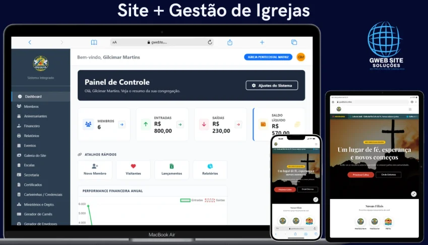 Site+Gestão de Igreja sem mensalidade - projeto completo.