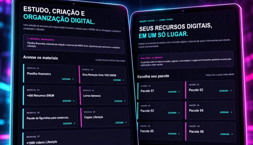 Combo Biblioteca Digital: ENEM, Planilha, Figurinhas, Vídeos