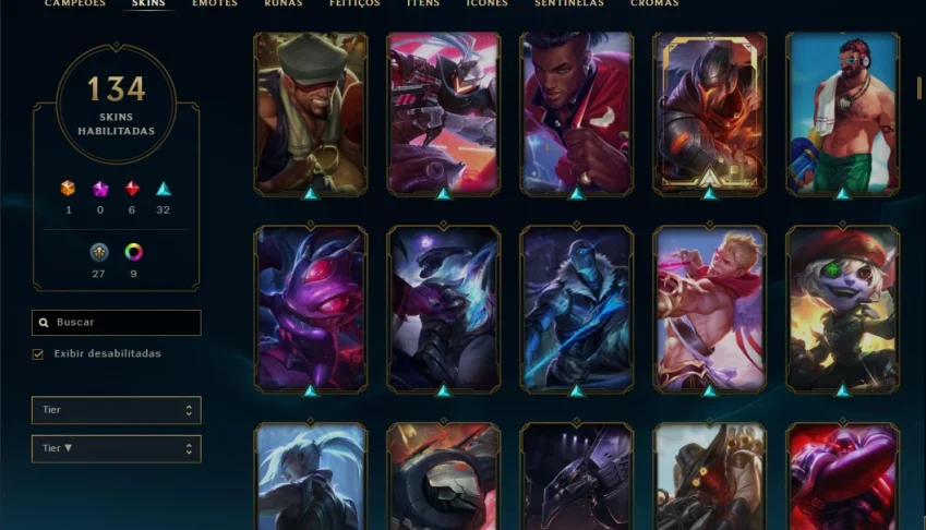 Conta de LOL - 134 Skins & Platina ll