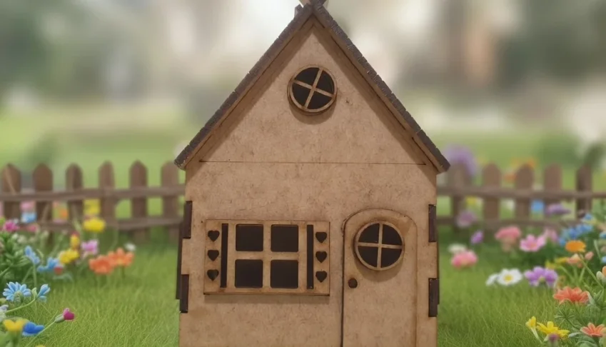 Mini Casinha MDF, diorama 10x8cm mod 1