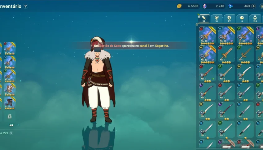 Conta Ni no Kuni Espadachim lvl 89 1.3KK PC SA Azure Mercury