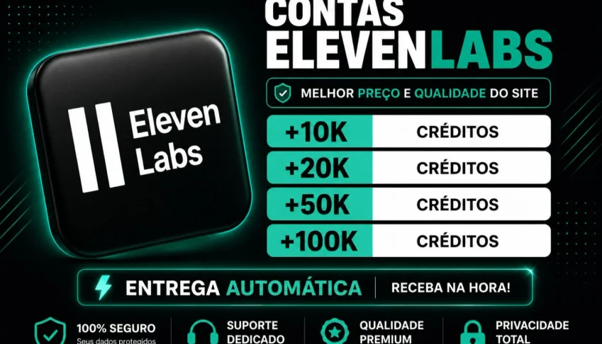 🎙️ 2 Contas ElevenLabs Premium | Full | 10.000 Créditos |