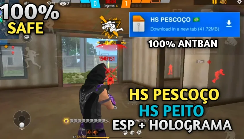 Free Fire Xit Hs Pescoço + Hs Peito e Holograma Vip