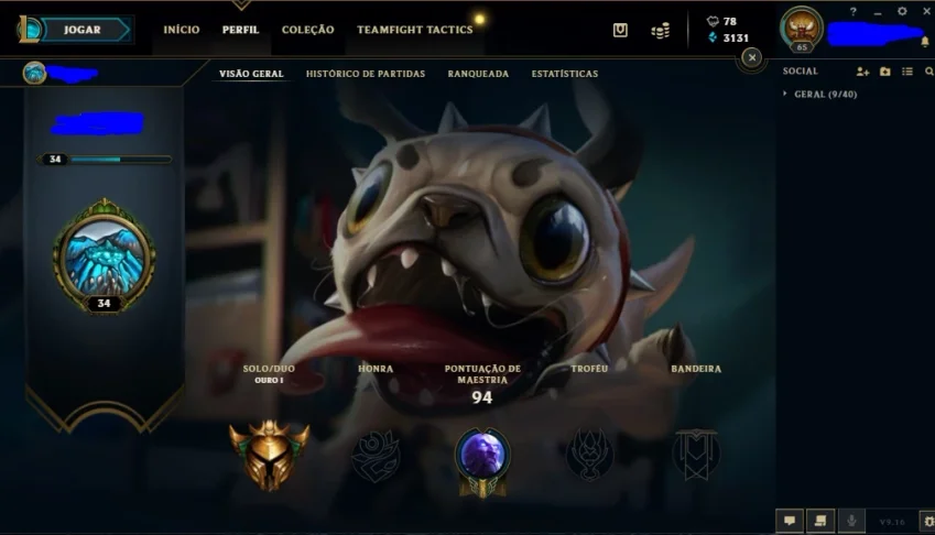 Conta De League Of Legends Gold 1