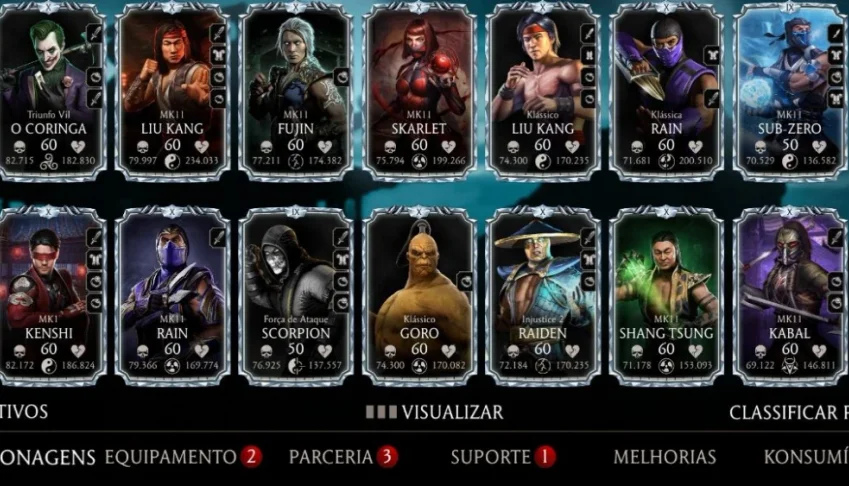 MK Mobile Conta Android Maximizada com Quase Todos os Épicos