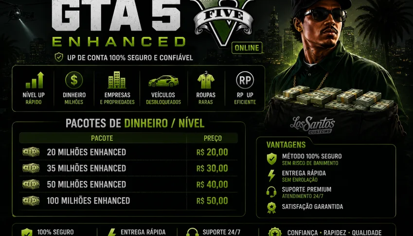 💰 Gta V Online Enhanced (Pc) – Up De Dinheiro E Rp