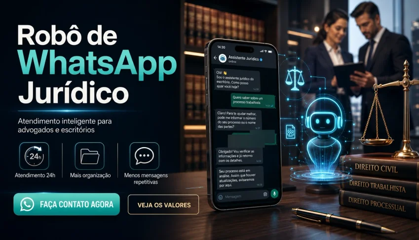 Robô Secretária e Estagiário- Jurídico com IA para Advogados