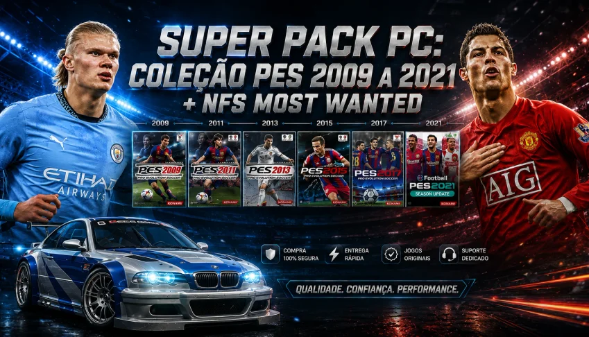 Super Pack PC: Coleção PES 2009 a 2021 + NFS Most Wanted