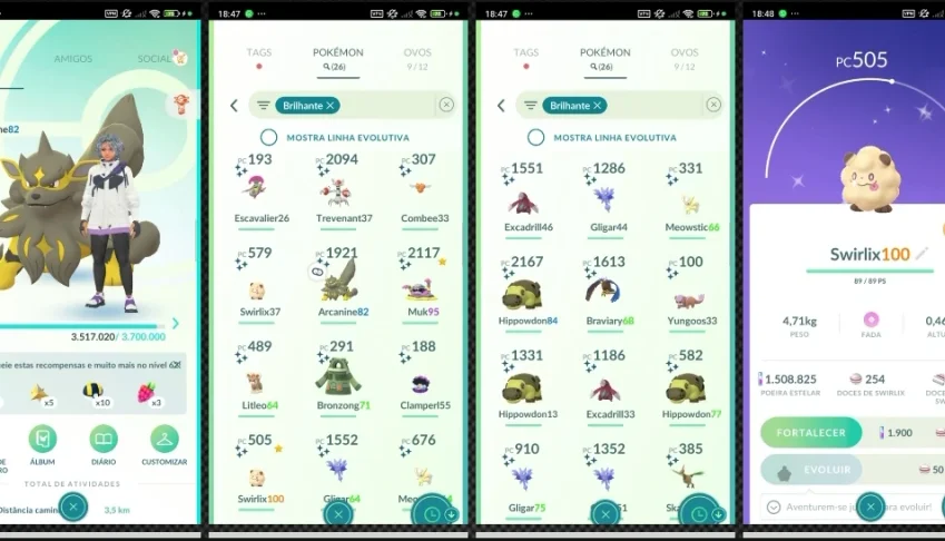 Lvl 61 | 26 Shiny ✨ | 1.5M Stardust 💎 | Swirlix Shundo F040