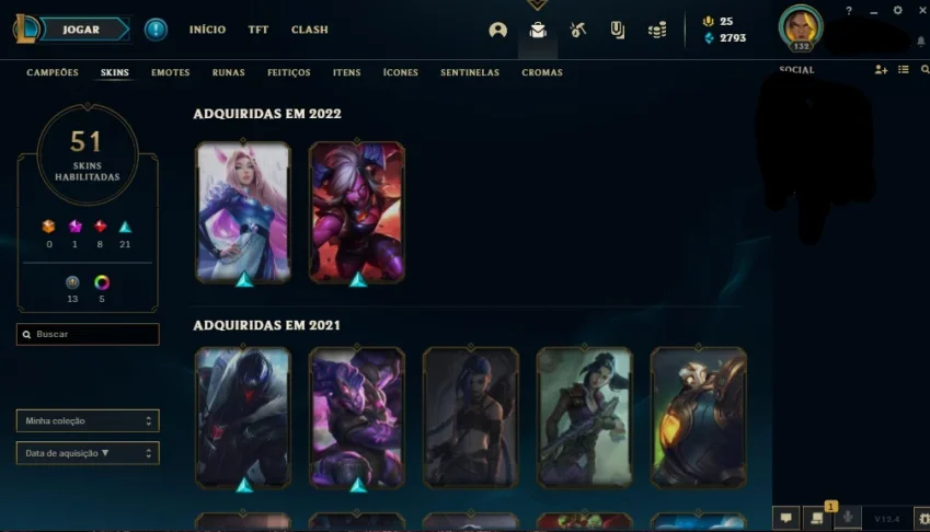 CONTA LOL SEM ELO - OURO 1 ULTIMA SEASON MMR ALTO