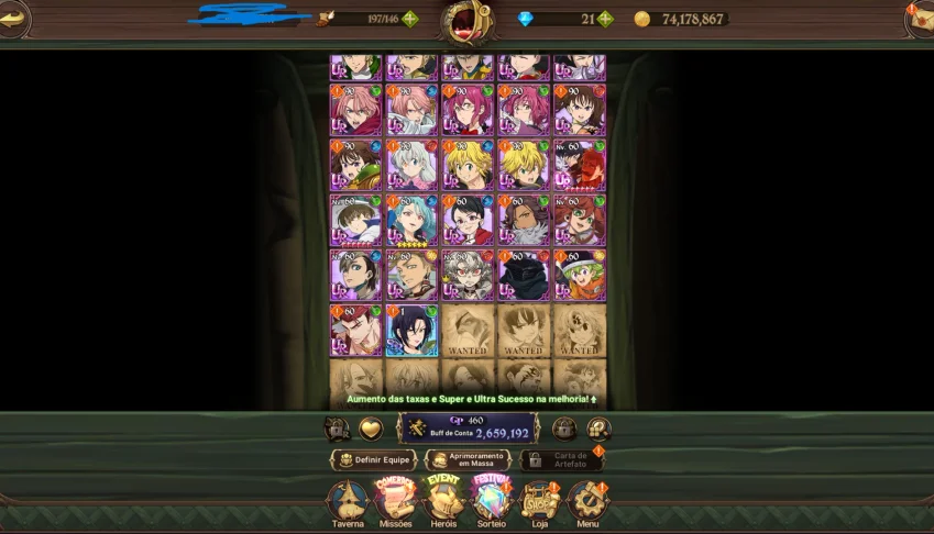 Conta 7Ds Grand Cross - Colab Gachiakuta Completa