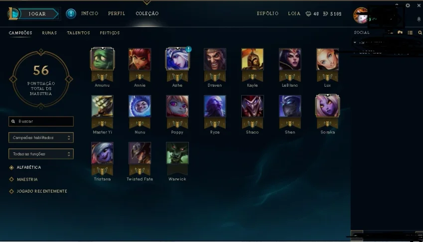 conta lol lvl 21 + 17 champions +  ryze zumbi